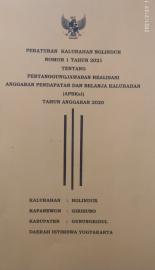 PERATURAN KALURAHAN NGLINDUR NOMOR 1 TAHUN 2021 TENTANG PERTANGGUNGJAWABAN APBKal TAHUN 202